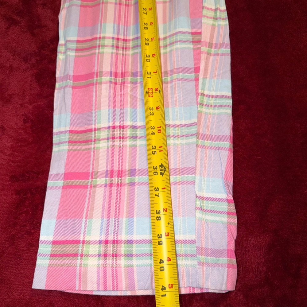 Lauren Ralph Lauren Pink Plaid Pajama Set Womens Large Button Down Sleepwear - Picture 8 of 8